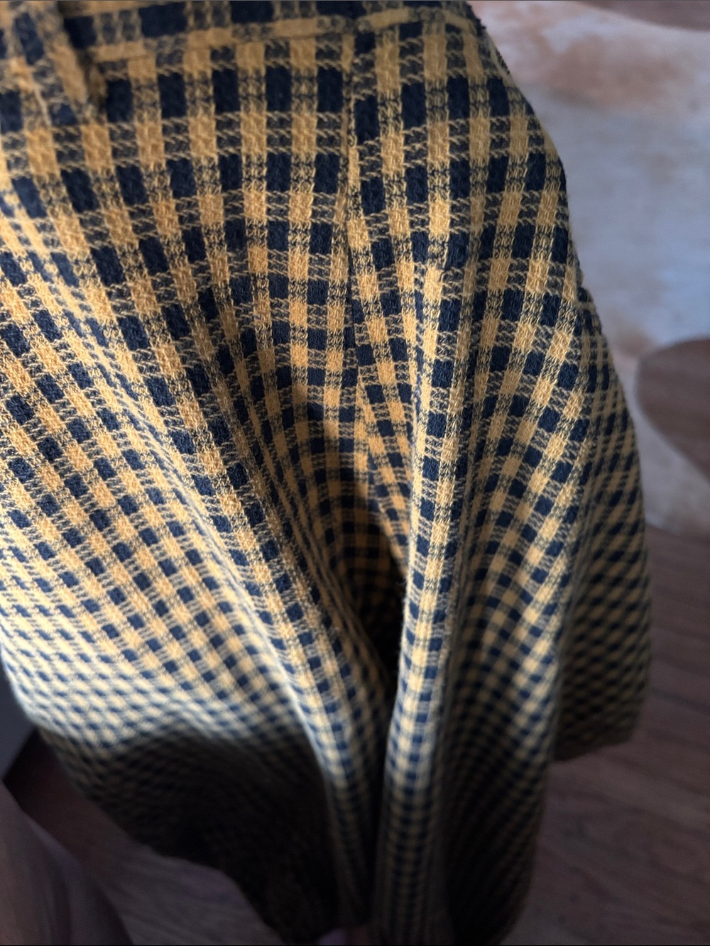 Vintage Yellow and Black Check Cotton Bottoms with flaws. - Picture 11 of 16